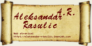 Aleksandar Rasulić vizit kartica